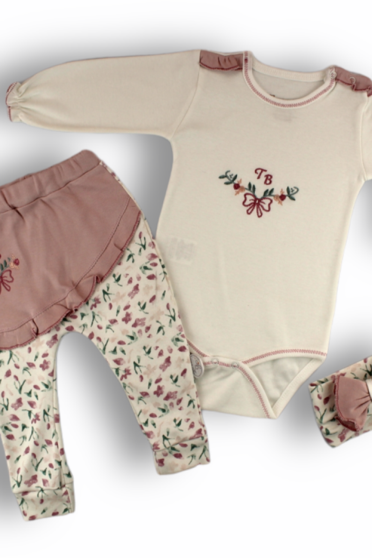Newborn - Toptan Bebek 3'lü Yenidoğan Takım 3-12M 1074-75456 - Brand: Tomuycuk - Women & Kids, Baby Clothes Wholesale - Globality Store
