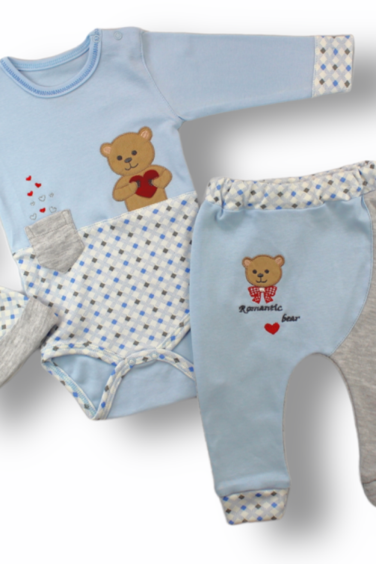 Baby Sets - Toptan Bebek 3'lü Yenidoğan Takım 3-18M 1074-75475 - Brand: Tomuycuk - Women & Kids, Baby Clothes Wholesale - Globality Store