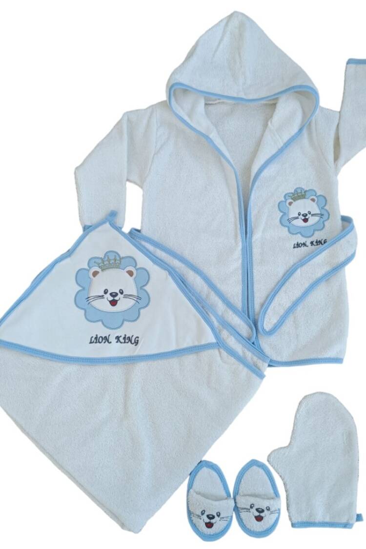 Towel and Bathrobe - Toptan Bebek 5'li Havlu Bornoz Seti 12-24M 1074-55080 - Brand: Tomuycuk - Women & Kids, Baby Clothes Wholesale - Globality Store