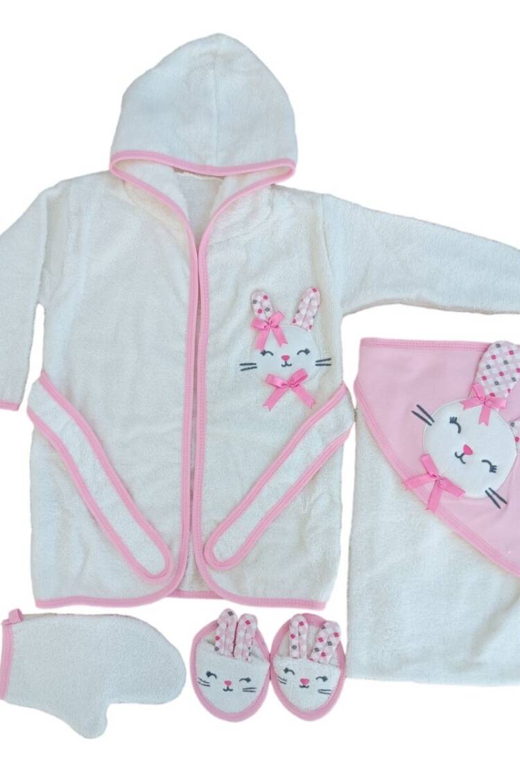 Towel and Bathrobe - Toptan Bebek 5'li Naturel Havlu Bornoz Seti 12-24M 1074-55081 - Brand: Tomuycuk - Women & Kids, Baby Clothes Wholesale - Globality Store