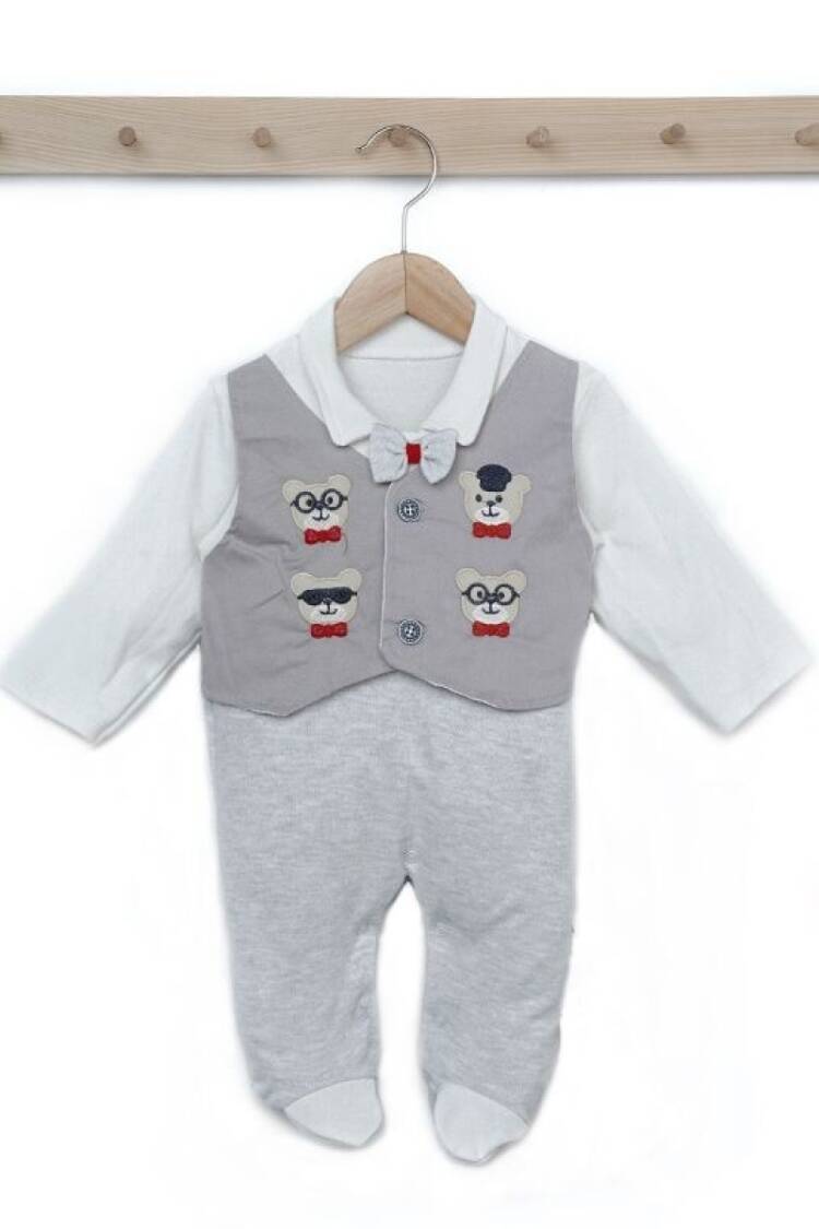 Baby Rompers and Overalls - Toptan Bebek Ayıcıklı Tulum 0-9M 2010-1482 - Brand: Lummy Baby - Women & Kids, Baby Clothes Wholesale - Globality Store