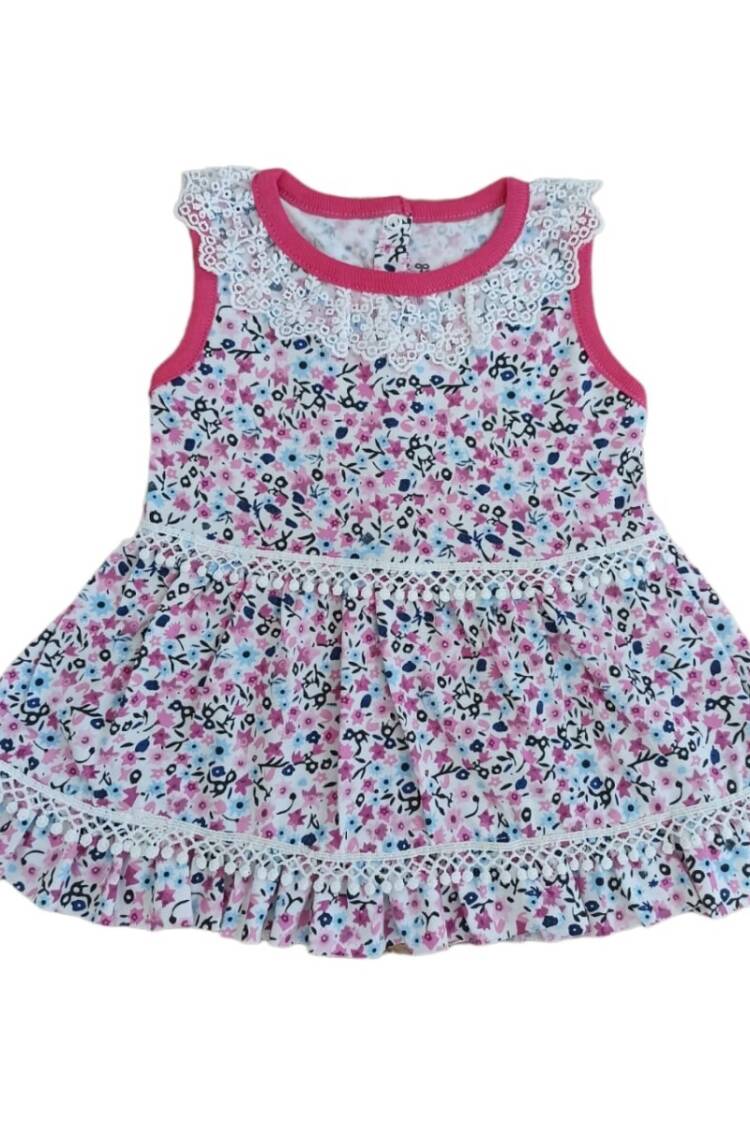 Baby Dress - Toptan Bebek Kır Çiçeği Baskılı Elbise 0-9M 1074-70059 - Brand: Tomuycuk - Women & Kids, Baby Clothes Wholesale - Globality Store
