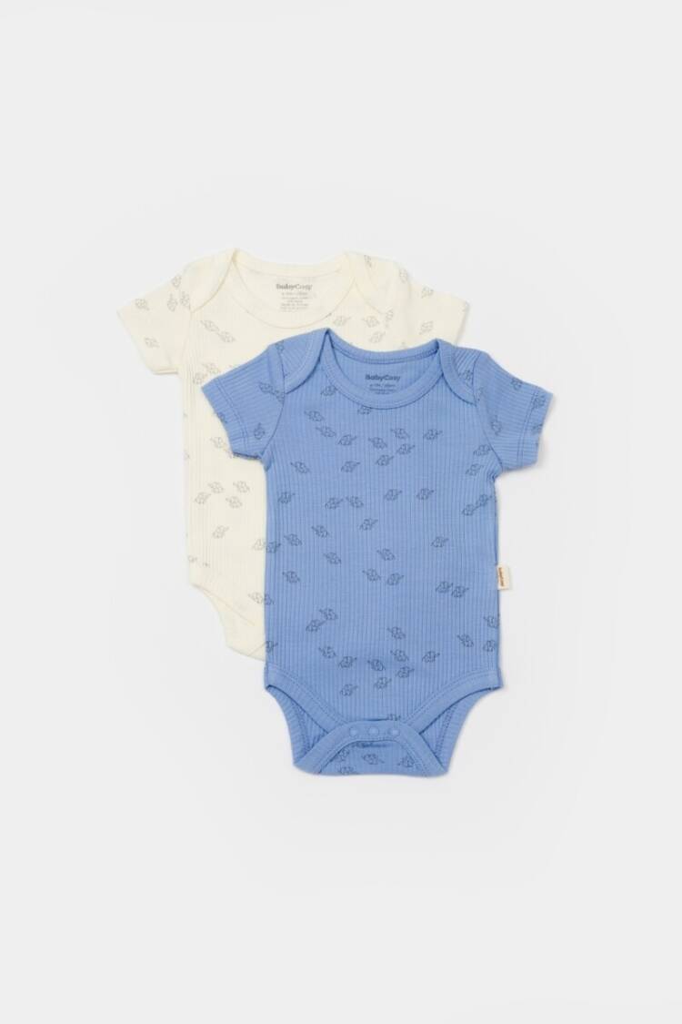 Newborn - Toptan Bebek Modal 2'li Kısa Kollu Badi Baby Cosy 2022-CSYM11215 - Brand: BabyCosy - Women & Kids, Baby Clothes Wholesale - Globality Store