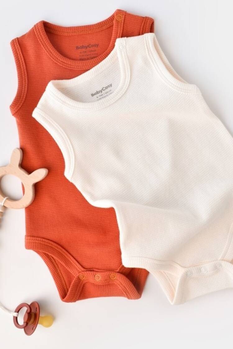 Newborn - Toptan Bebek Waffle 2 li Askılı Body 3-24M Baby Cosy 2022-CSYW1001 - Brand: BabyCosy - Women & Kids, Baby Clothes Wholesale - Globality Store