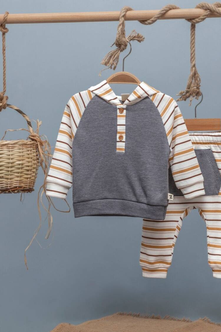 Baby Sets - Toptan Erkek Bebek 2'li Eşofman Takım 6-24M 1097-4745 - Brand: BabyZ - Women & Kids, Baby Clothes Wholesale - Globality Store