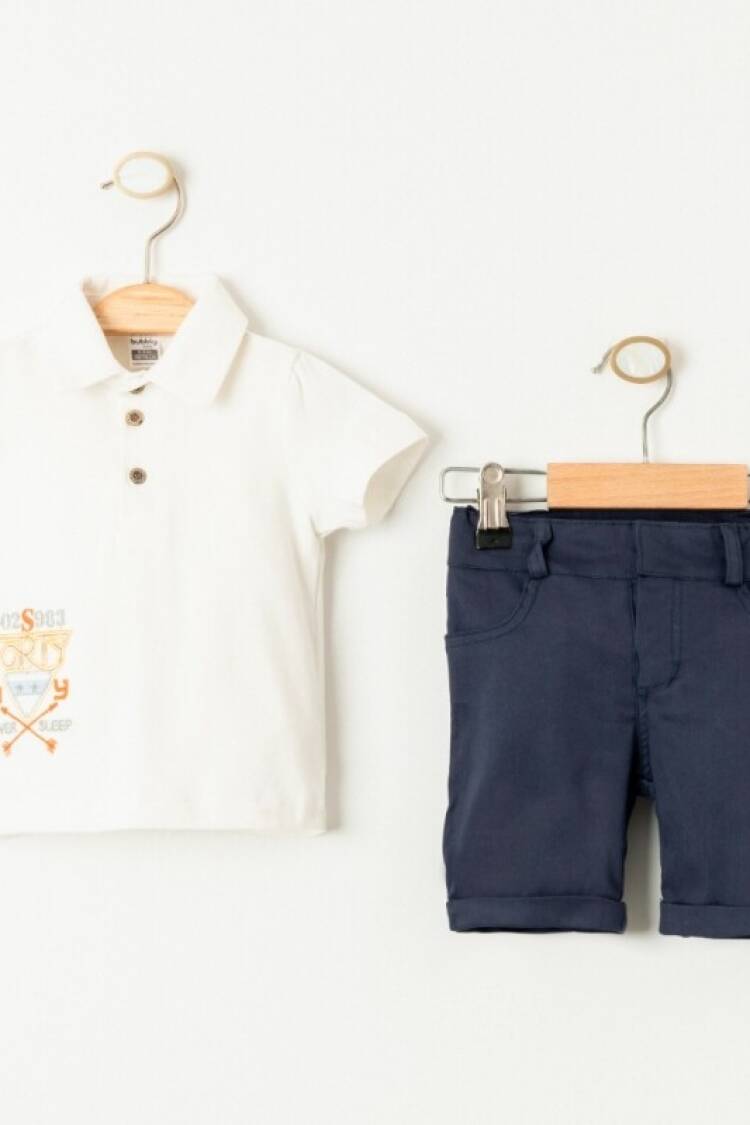 Baby Sets - Toptan Erkek Bebek 2'li Tişört ve Şort Takımı 6-24M 2035-727 - Brand: Bubbly - Women & Kids, Baby Clothes Wholesale - Globality Store