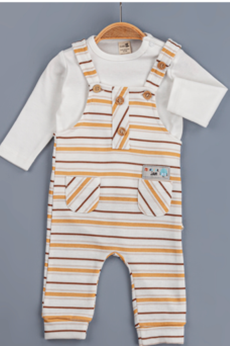 Baby Sets - Toptan Erkek Bebek 2'li Tulum ve Uzun Kollu Tişört Takım 3-12M 1097-4221 - Brand: BabyZ - Women & Kids, Baby Clothes Wholesale - Globality Store