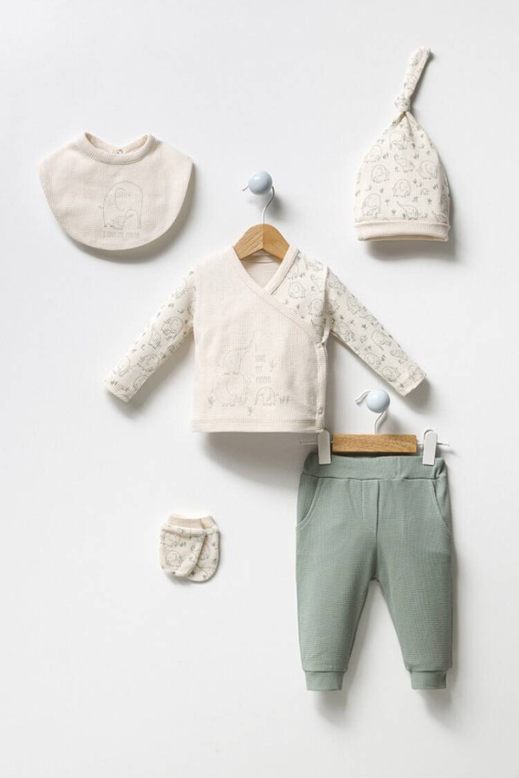 Newborn - Toptan Erkek Bebek 5'li Yenidoğan Takım 0-3M 2040-3038 - Brand: Bubbles - Women & Kids, Baby Clothes Wholesale - Globality Store
