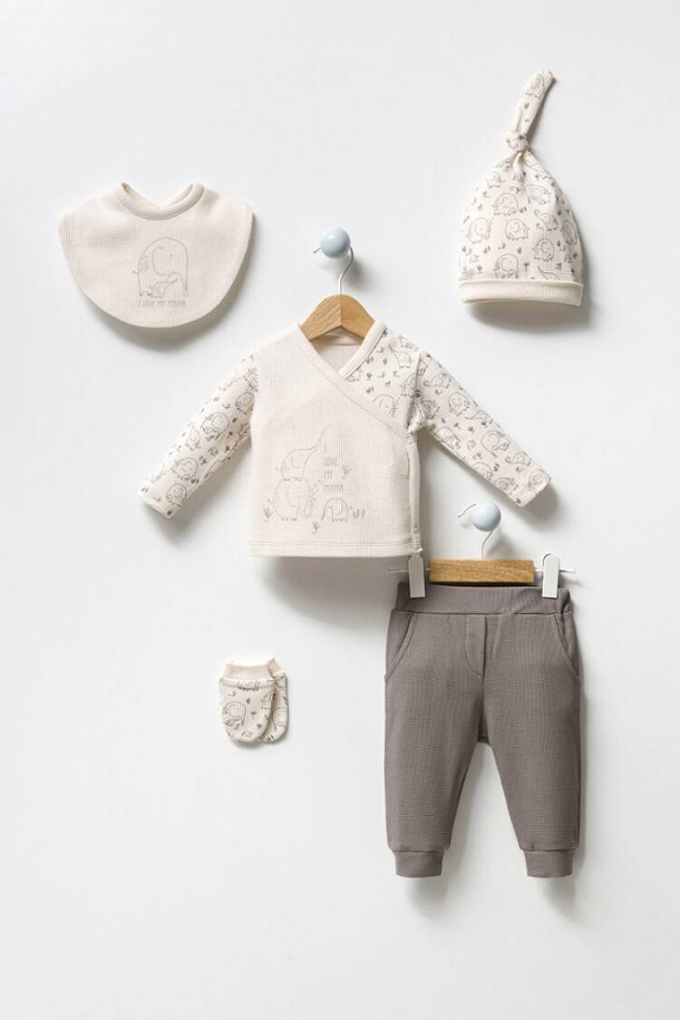 Newborn - Toptan Erkek Bebek 5'li Yenidoğan Takım 0-3M 2040-3038 - Brand: Bubbles - Women & Kids, Baby Clothes Wholesale - Globality Store