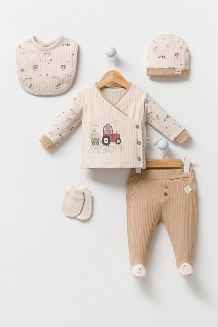 Newborn - Toptan Erkek Bebek 5'li Yenidoğan Takımı 0-3M 2040-3013 - Brand: Bubbles - Women & Kids, Baby Clothes Wholesale - Globality Store