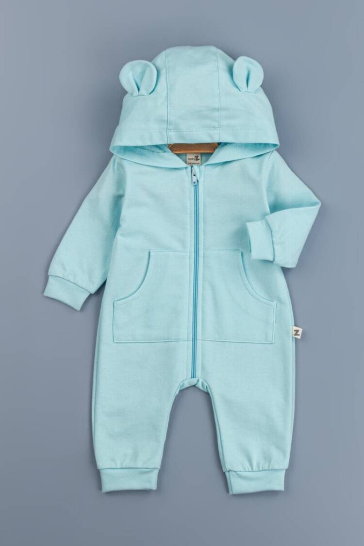 Baby Rompers and Overalls - Toptan Erkek Bebek Kapşonlu Tulum 3-12M 1097-4343 - Brand: BabyZ - Women & Kids, Baby Clothes Wholesale - Globality Store
