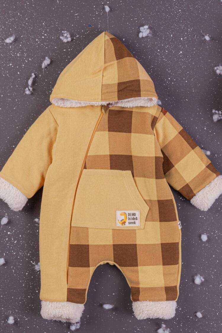 Baby Rompers and Overalls - Toptan Erkek Bebek Kapşonlu Tulum 3-12M 1097-4365 - Brand: BabyZ - Women & Kids, Baby Clothes Wholesale - Globality Store