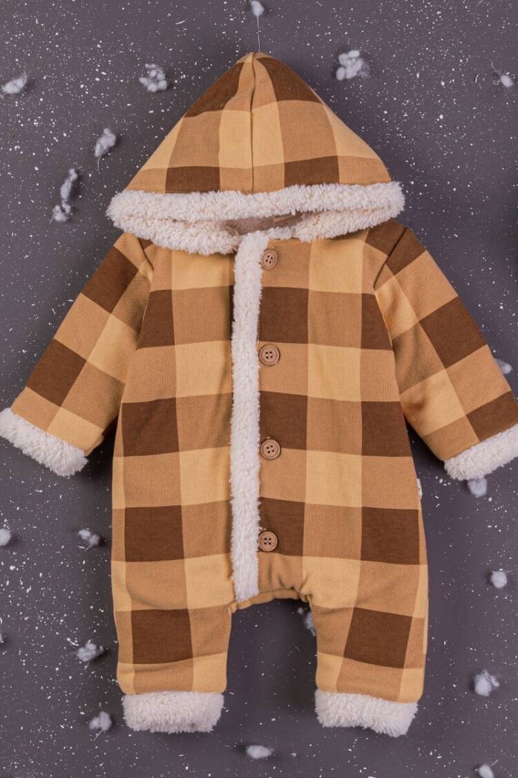 Baby Rompers and Overalls - Toptan Erkek Bebek Kapşonlu Tulum 3-12M 1097-4367 - Brand: BabyZ - Women & Kids, Baby Clothes Wholesale - Globality Store