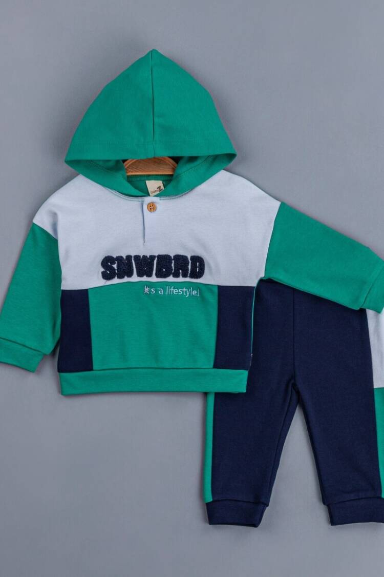 Baby Sets - Toptan Erkek Bebek Kapüşonlu Eşofman Takımı 6-24M 1097-4741 - Brand: BabyZ - Women & Kids, Baby Clothes Wholesale - Globality Store