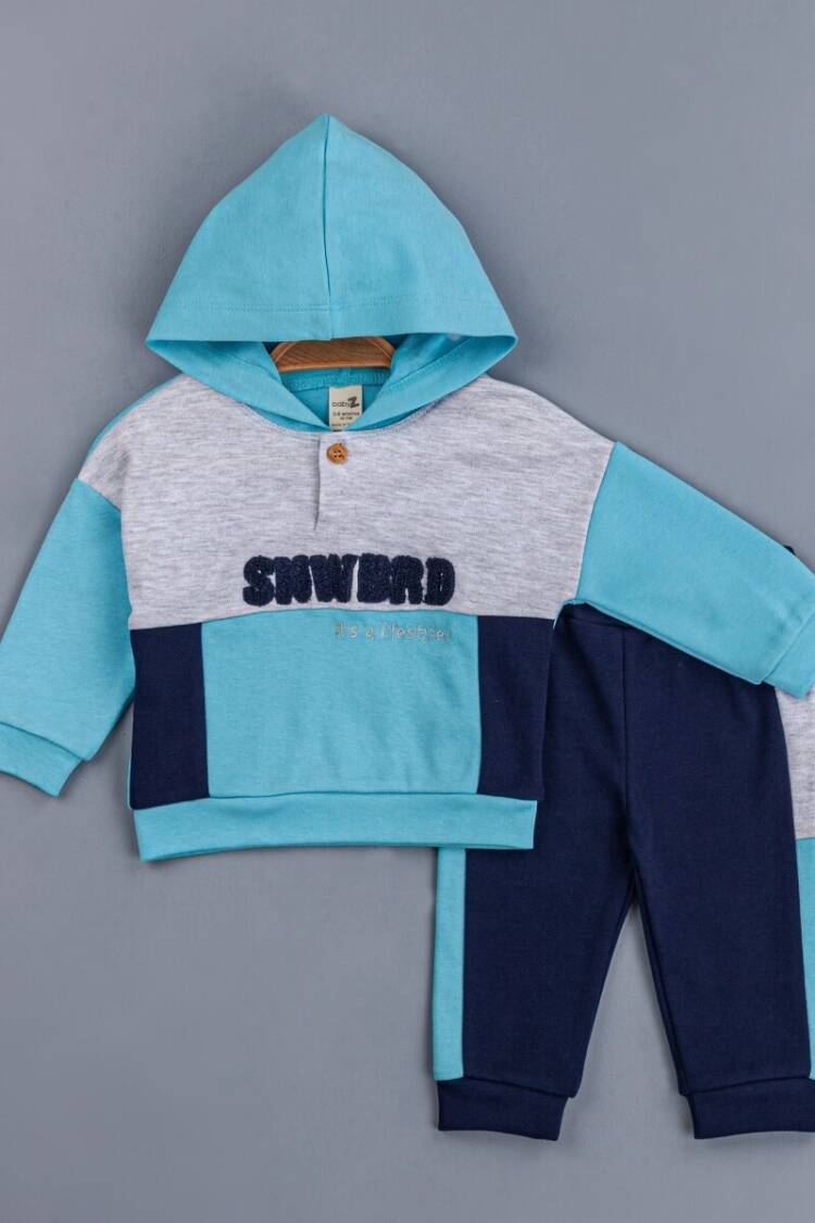 Baby Sets - Toptan Erkek Bebek Kapüşonlu Eşofman Takımı 6-24M 1097-4741 - Brand: BabyZ - Women & Kids, Baby Clothes Wholesale - Globality Store
