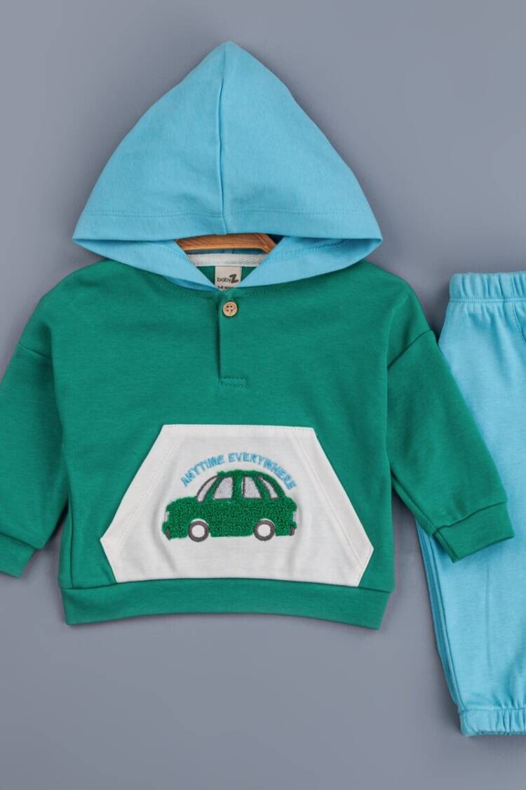 Baby Sets - Toptan Erkek Bebek Kapüşonlu Eşofman Takımı 6-24M 1097-4743 - Brand: BabyZ - Women & Kids, Baby Clothes Wholesale - Globality Store