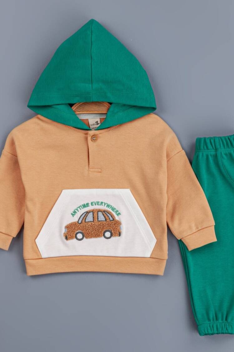 Baby Sets - Toptan Erkek Bebek Kapüşonlu Eşofman Takımı 6-24M 1097-4743 - Brand: BabyZ - Women & Kids, Baby Clothes Wholesale - Globality Store