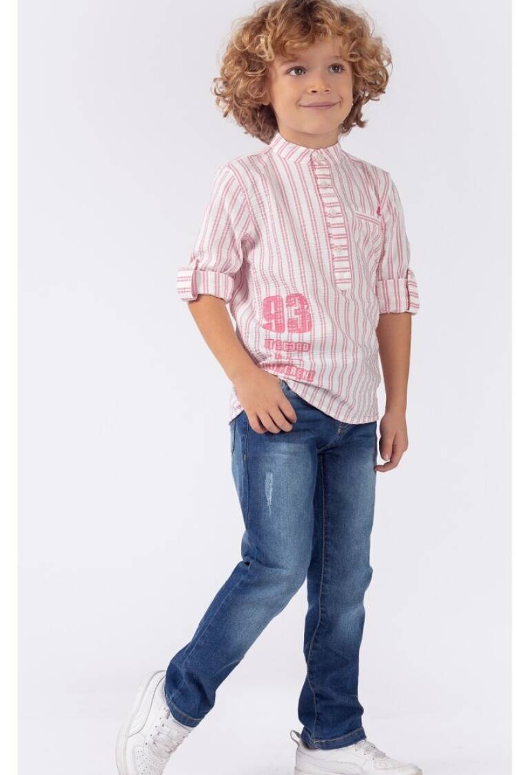 Boys' Sets - Toptan Erkek Çocuk 2'li Gömlek ve Kot Pantolon Takım 5-8Y 1015-9727 - Brand: Lemon - Women & Kids, Baby Clothes Wholesale - Globality Store