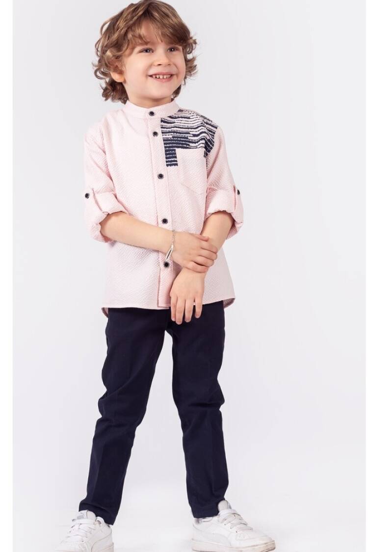 Boys' Sets - Toptan Erkek Çocuk 2'li Gömlek ve Pantolon Takım 1-4Y 1015-9850 - Brand: Lemon - Women & Kids, Baby Clothes Wholesale - Globality Store