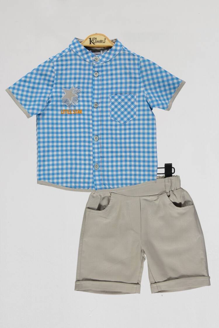 Boys' Sets - Toptan Erkek Çocuk 2'li Gömlek ve Şort Takım 2-5Y 1075-4036 - Brand: Kumru Bebe - Women & Kids, Baby Clothes Wholesale - Globality Store