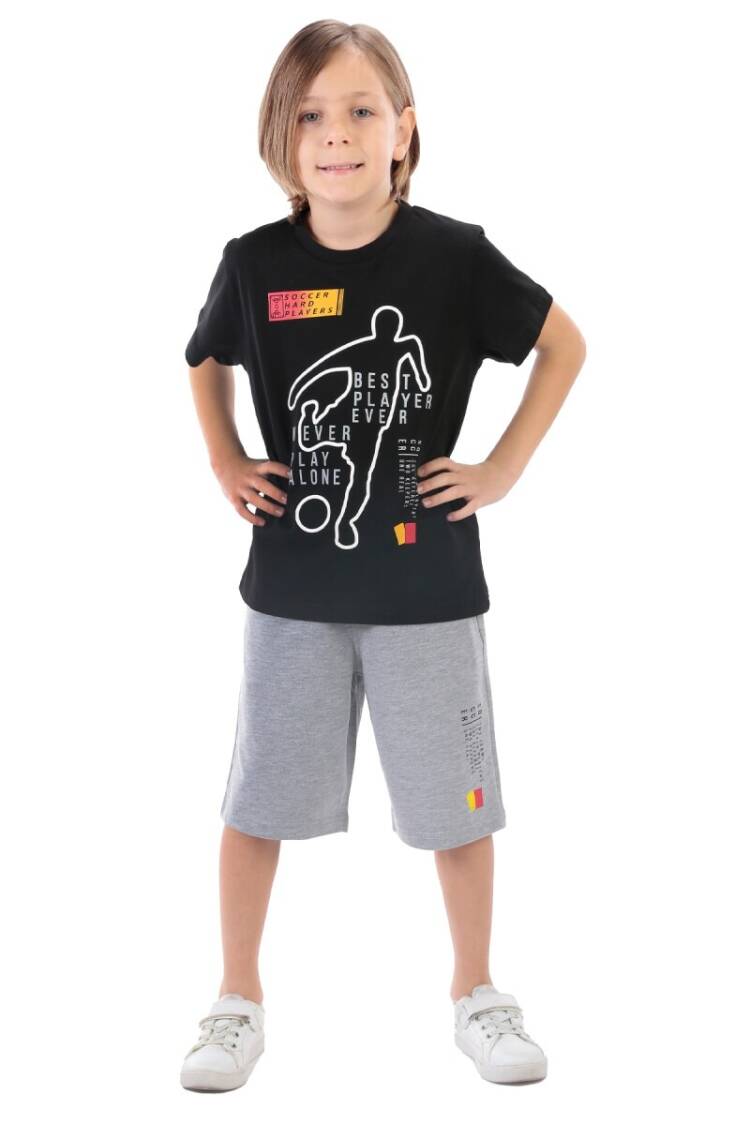 Boys' Sets - Toptan Erkek Çocuk 2'li Tişört ve Şort Takım 8-14Y 1025-22161 - Brand: Elnino - Women & Kids, Baby Clothes Wholesale - Globality Store