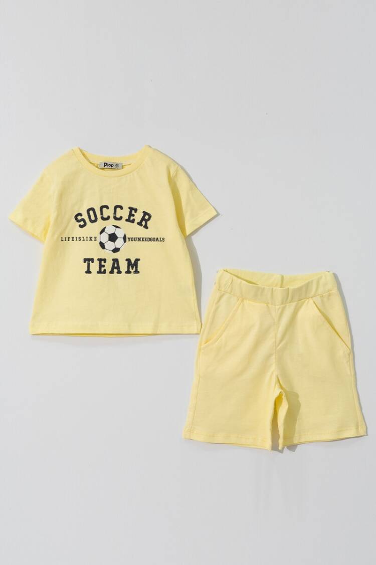Boys' Sets - Toptan Erkek Çocuk 2'li Tişört ve Şort Takımı 2-5Y 2055-PE24-0128 - Brand: Piop - Women & Kids, Baby Clothes Wholesale - Globality Store