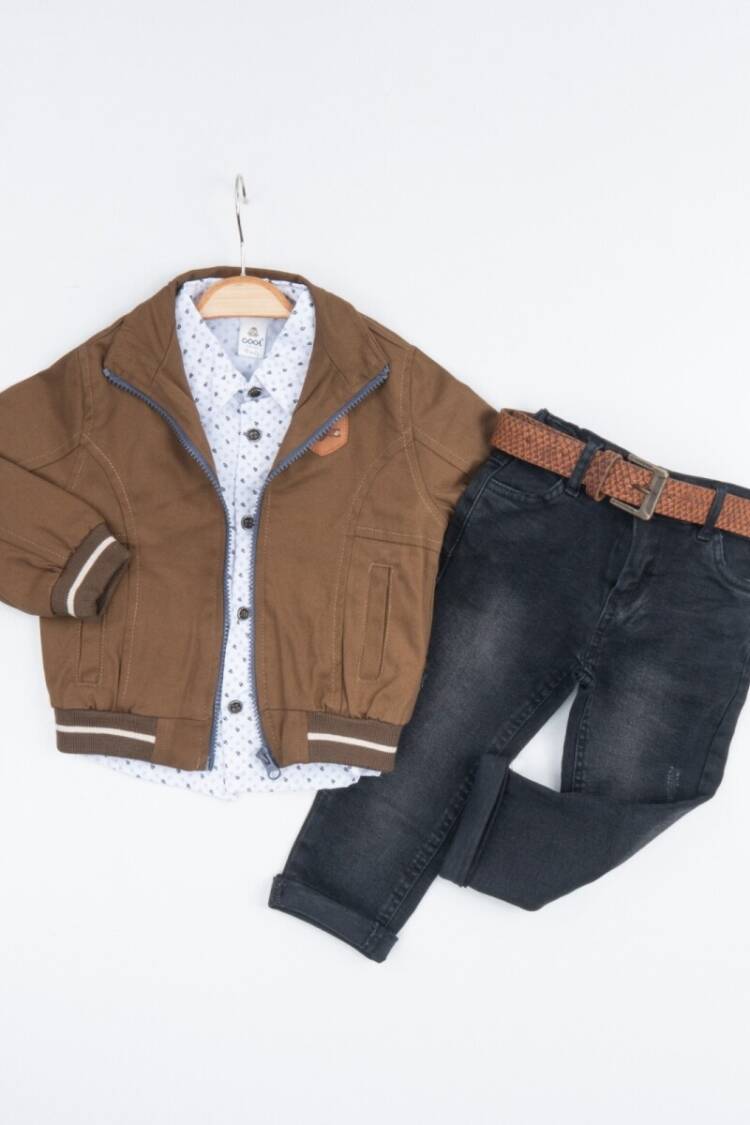 Boys' Sets - Toptan Erkek Çocuk 3'lü Ceket, Gömlek ve Pantolon Takım 1-4Y 2036-28110 - Brand: Cool Exclusive - Women & Kids, Baby Clothes Wholesale - Globality Store