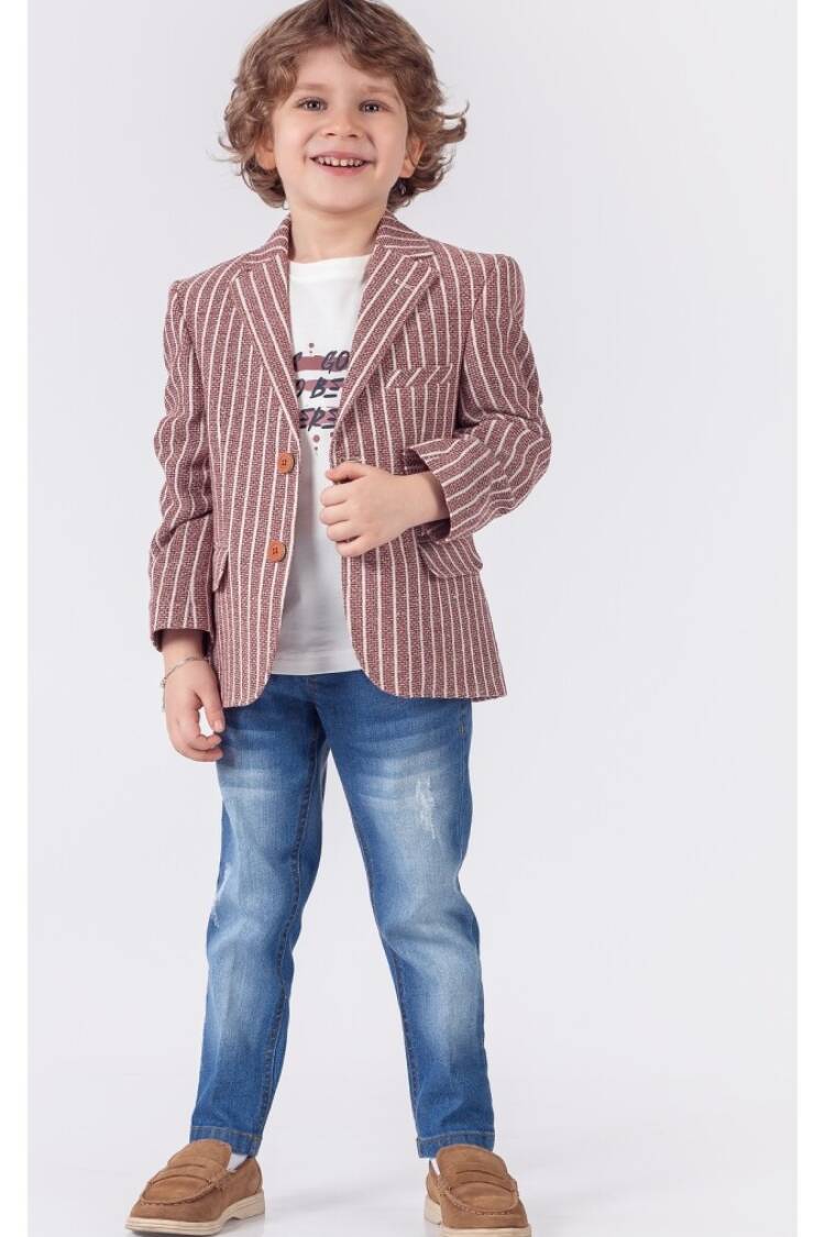 Boys' Sets - Toptan Erkek Çocuk 3'lü Ceket Tişört ve Kot Pantolon Takım 5-8Y 1015-9817 - Brand: Lemon - Women & Kids, Baby Clothes Wholesale - Globality Store