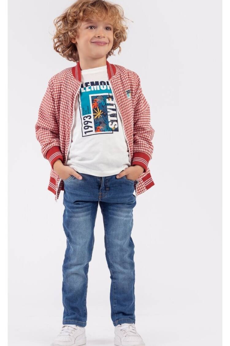 Boys' Sets - Toptan Erkek Çocuk 3'lü Ceket Tişört ve Kot Pantolon Takım 5-8Y 1015-9863 - Brand: Lemon - Women & Kids, Baby Clothes Wholesale - Globality Store