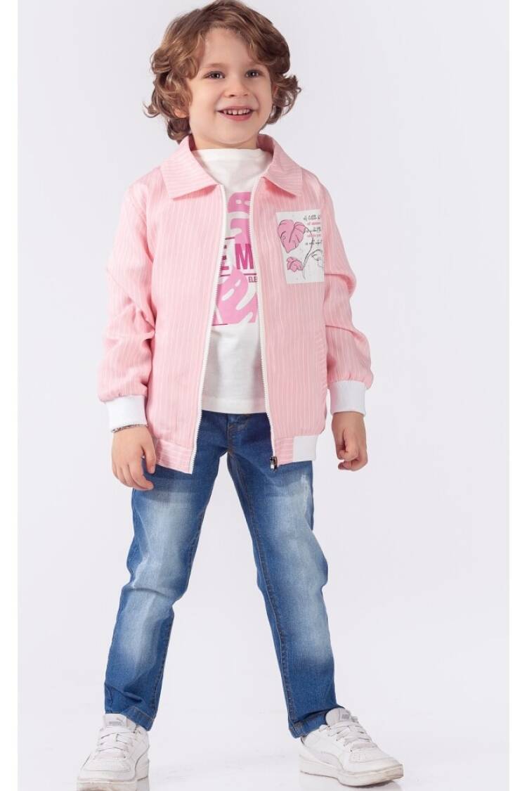 Boys' Sets - Toptan Erkek Çocuk 3'lü Ceket Tişört ve Kot Pantolon Takım 5-8Y 1015-9911 - Brand: Lemon - Women & Kids, Baby Clothes Wholesale - Globality Store