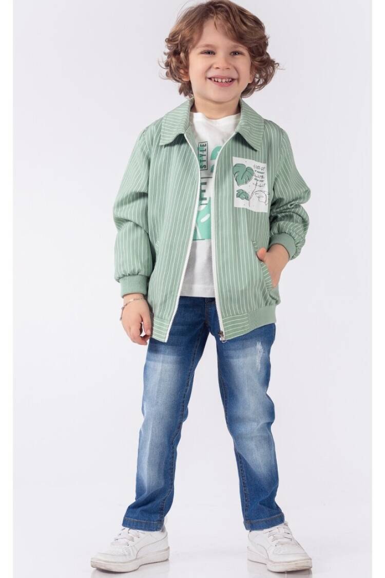 Boys' Sets - Toptan Erkek Çocuk 3'lü Ceket Tişört ve Kot Pantolon Takım 5-8Y 1015-9911 - Brand: Lemon - Women & Kids, Baby Clothes Wholesale - Globality Store