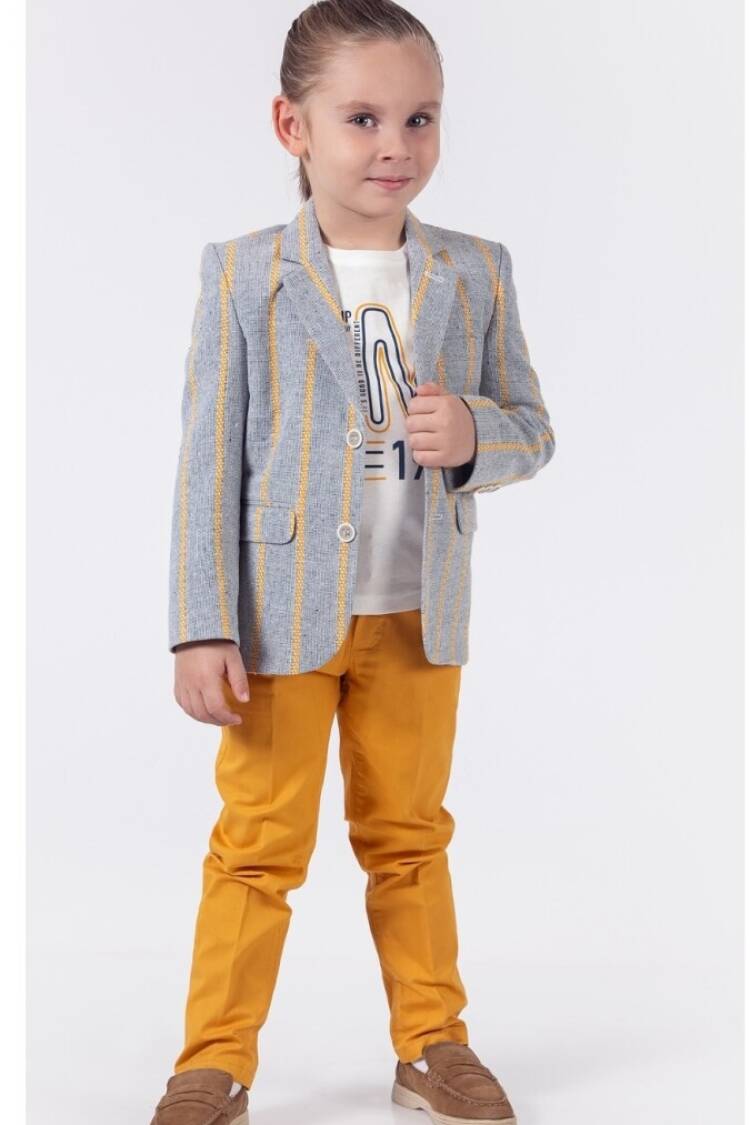 Boys' Sets - Toptan Erkek Çocuk 3'lü Ceket Tişört ve Pantolon Takım 1-4Y 1015-9822 - Brand: Lemon - Women & Kids, Baby Clothes Wholesale - Globality Store