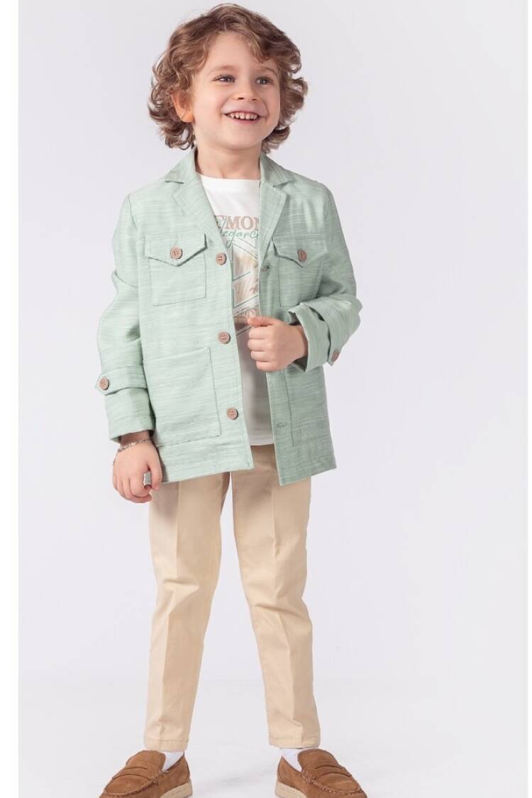 Boys' Sets - Toptan Erkek Çocuk 3'lü Ceket Tişört ve Pantolon Takım 1-4Y 1015-9886 - Brand: Lemon - Women & Kids, Baby Clothes Wholesale - Globality Store