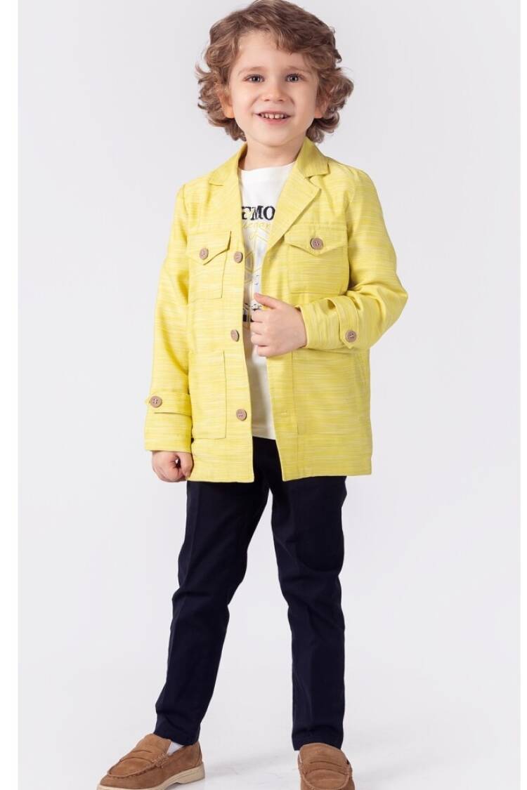 Boys' Sets - Toptan Erkek Çocuk 3'lü Ceket Tişört ve Pantolon Takım 1-4Y 1015-9886 - Brand: Lemon - Women & Kids, Baby Clothes Wholesale - Globality Store