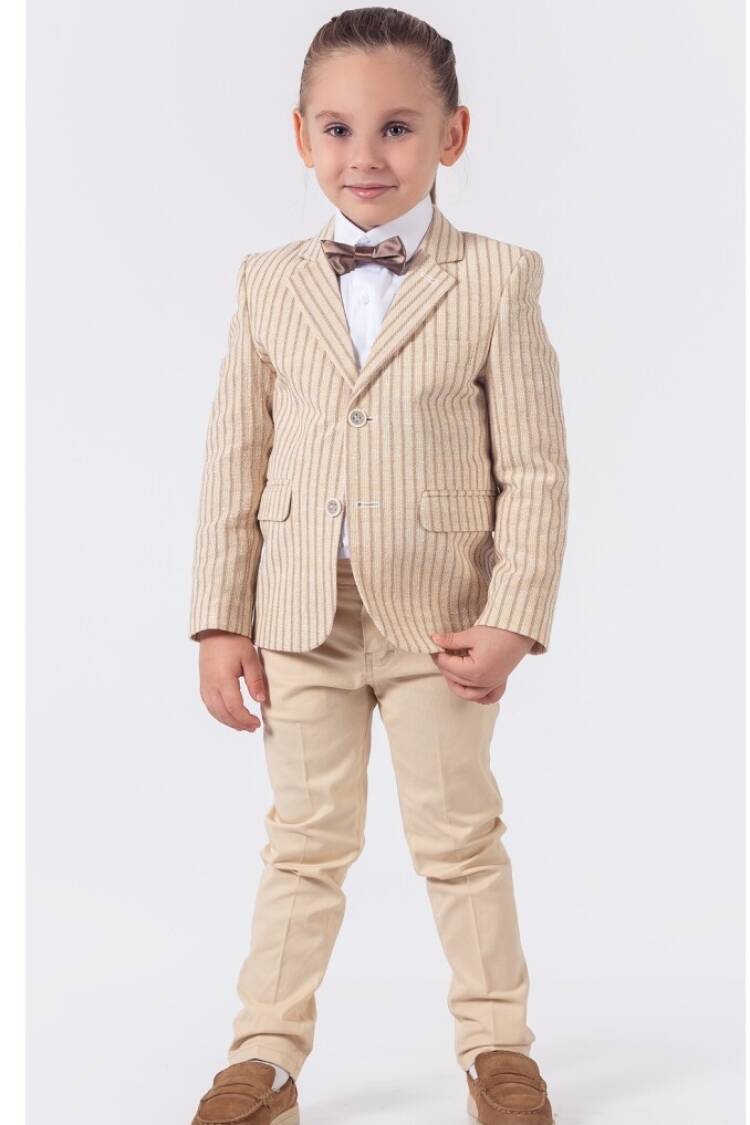 Boy's Suit - Toptan Erkek Çocuk 4'lü Ceket Gömlek Pantolon ve Papyon Takım 1-4Y 1015-9818 - Brand: Lemon - Women & Kids, Baby Clothes Wholesale - Globality Store