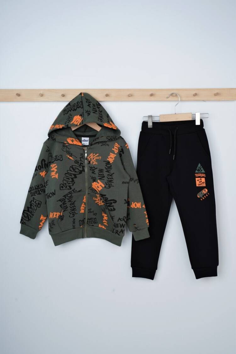 Boys' Sets - Toptan Erkek Çocuk Grafiti Baskılı Eşofman Takımı 3-6Y 1025-23508 - Brand: Elnino - Women & Kids, Baby Clothes Wholesale - Globality Store