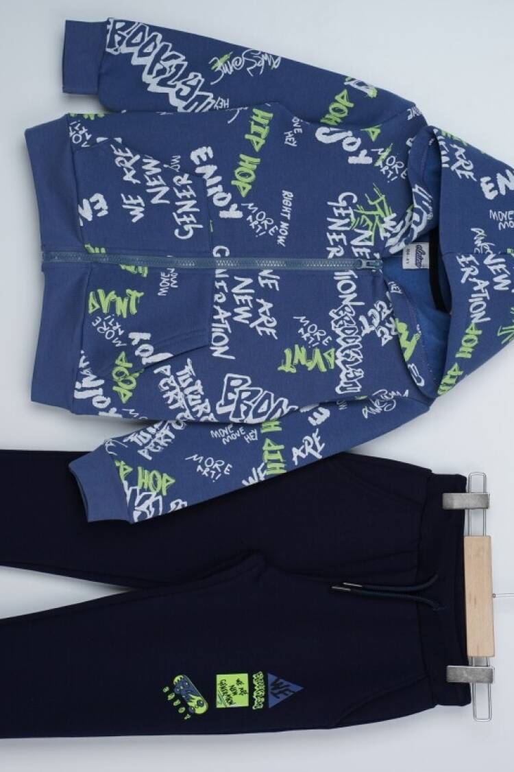 Boys' Sets - Toptan Erkek Çocuk Grafiti Baskılı Eşofman Takımı 3-6Y 1025-23508 - Brand: Elnino - Women & Kids, Baby Clothes Wholesale - Globality Store