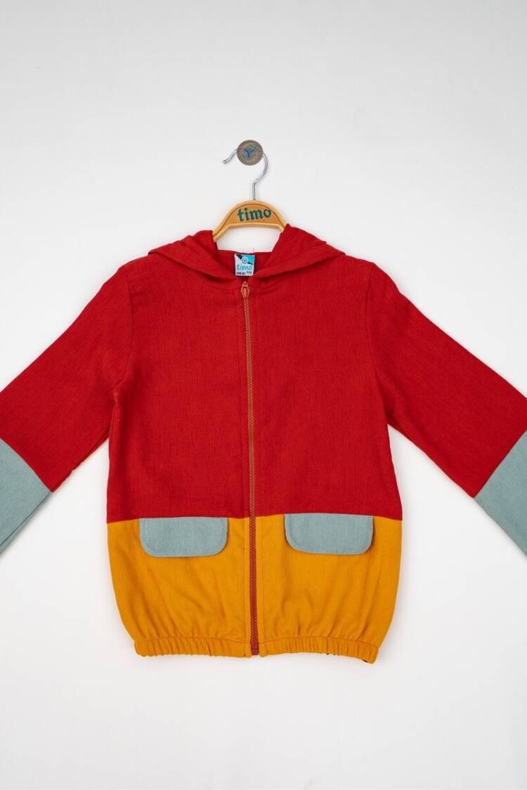 Boys' Outerwear - Toptan Erkek Çocuk Kapşonlu Hırka 2-5Y 1018-T4EDÜ012223582 - Brand: Timo - Women & Kids, Baby Clothes Wholesale - Globality Store