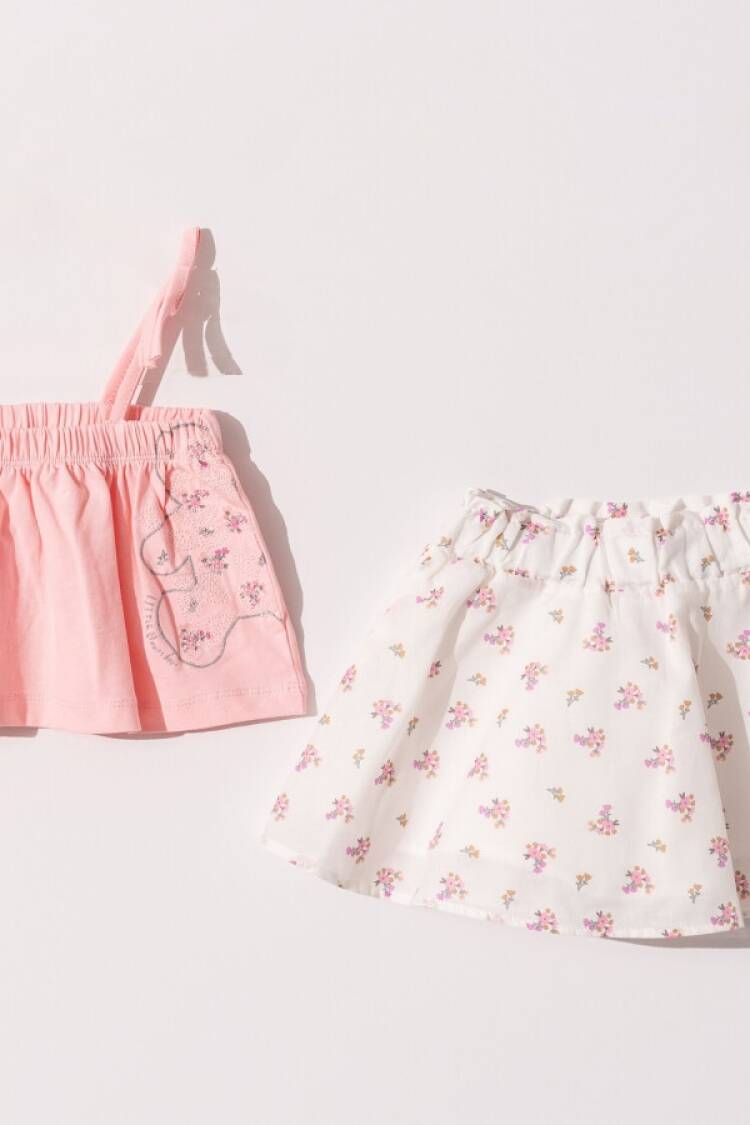 Baby Sets - Toptan Kız Bebek 2'li Bluz ve Tekli Takım 6-18M 1099-1210 - Brand: Tuffy - Women & Kids, Baby Clothes Wholesale - Globality Store