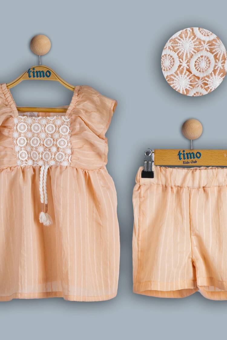 Baby Dress - Toptan Kız Bebek 2'li Elbise ve Şort Takımı 6-24M 1018-TK4DT202242211 - Brand: Timo - Women & Kids, Baby Clothes Wholesale - Globality Store