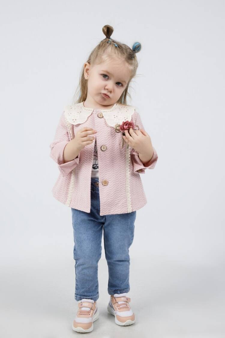 Baby Sets - Toptan Kız Bebek 3'lü Ceket Badi Kot Pantolonlu Takım 9-24M 1055-5525 - Brand: Miss Lore - Women & Kids, Baby Clothes Wholesale - Globality Store