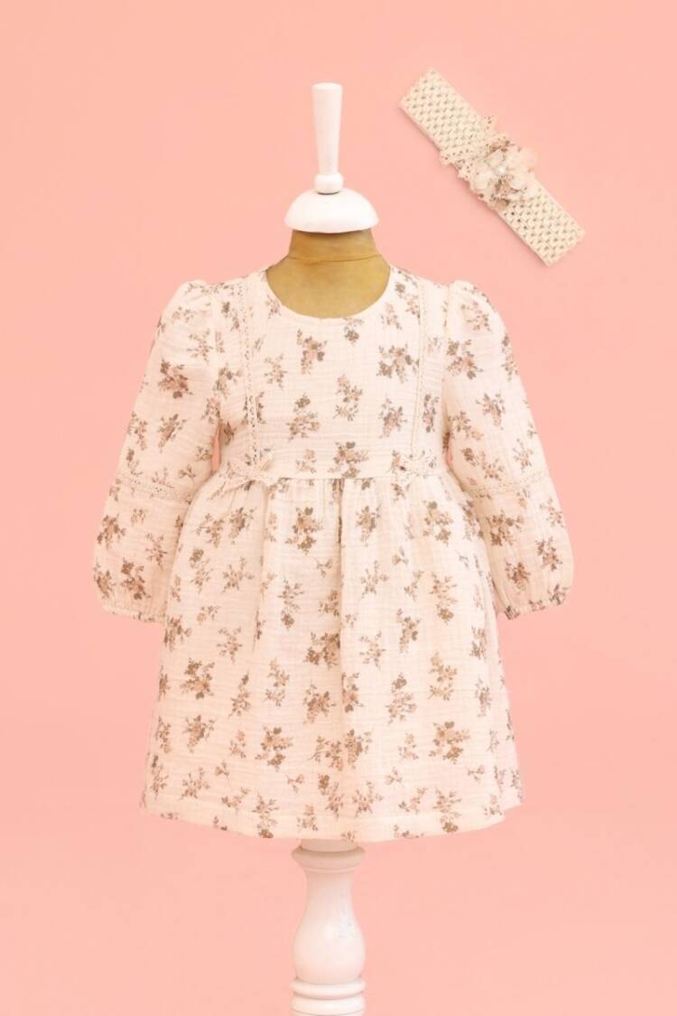 Baby Dress - Toptan Kız Bebek Çiçek Desenli Ellbise 6-18M 1049-6524 - Brand: Lilax - Women & Kids, Baby Clothes Wholesale - Globality Store