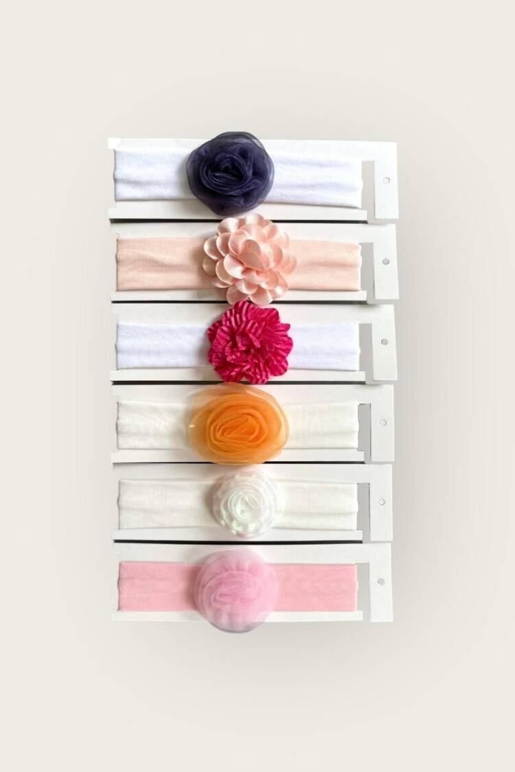 Jewelry and Hair Accessories - Toptan Kız Bebek Çiçekli Bandana 3-12M 2047-1006 - Brand: Algiy Mini - Women & Kids, Baby Clothes Wholesale - Globality Store