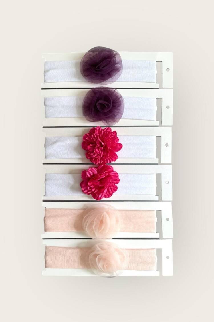Jewelry and Hair Accessories - Toptan Kız Bebek Çiçekli Bandana 3-12M 2047-1009 - Brand: Algiy Mini - Women & Kids, Baby Clothes Wholesale - Globality Store