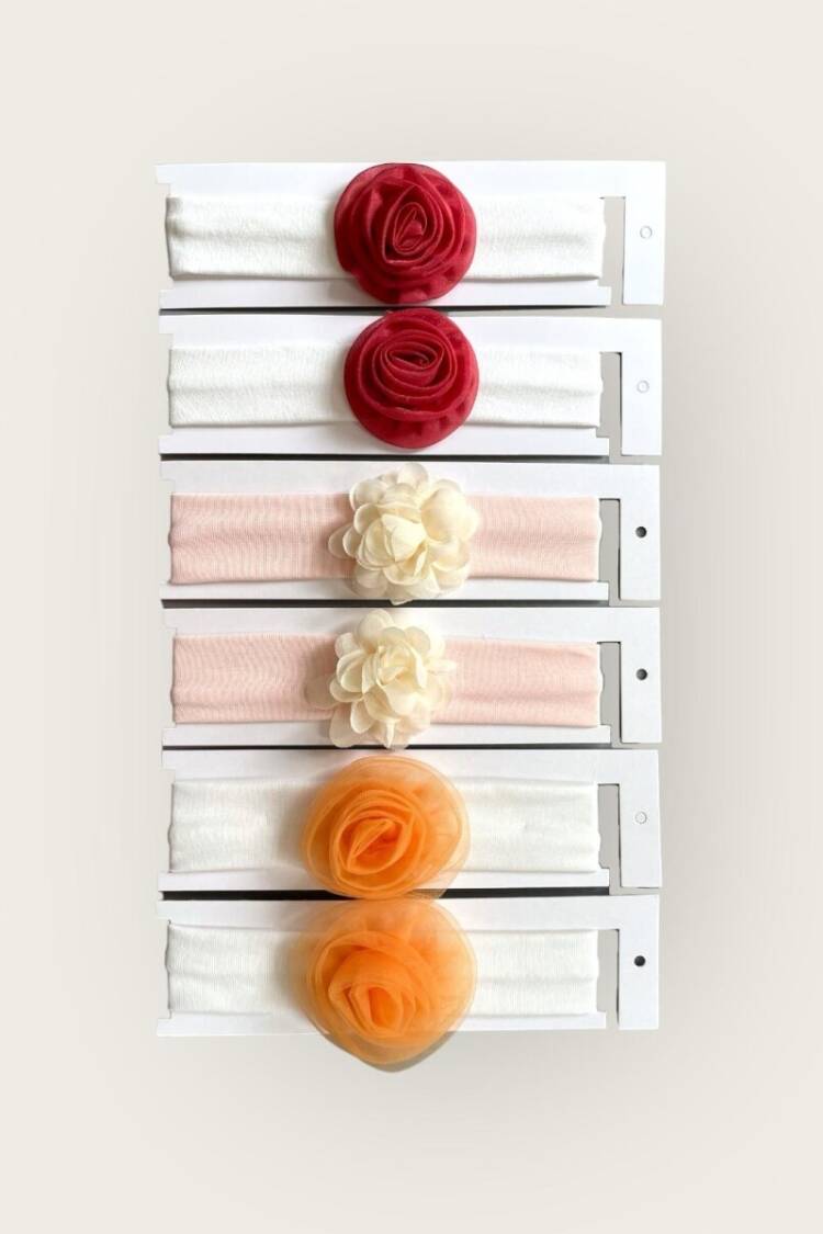 Jewelry and Hair Accessories - Toptan Kız Bebek Çiçekli Bandana 3-12M 2047-1012 - Brand: Algiy Mini - Women & Kids, Baby Clothes Wholesale - Globality Store