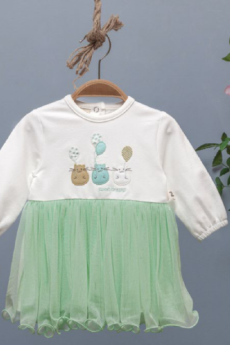 Baby Dress - Toptan Kız Bebek Elbisesi 6-24M 1097-5395 - Brand: BabyZ - Women & Kids, Baby Clothes Wholesale - Globality Store