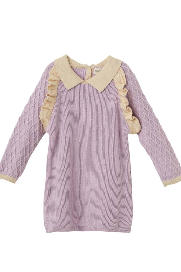 Baby Dress - Toptan Kız Bebek Organik Pamuk Fırfırlı Elbise 6-36M 1061-21173 - Brand: Uludağ Triko - Women & Kids, Baby Clothes Wholesale - Globality Store