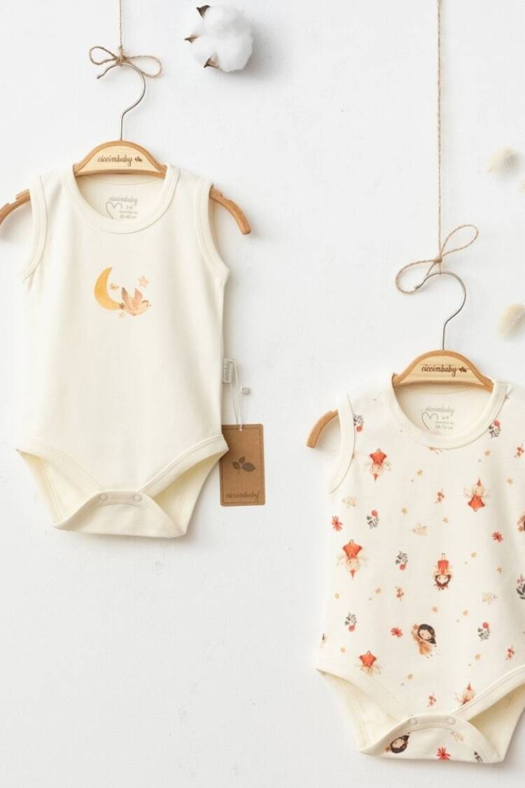 Newborn - Toptan Kız Bebek Pamuklu 2'li Body 3-9M 1043-5074 - Brand: Ciccimbaby - Women & Kids, Baby Clothes Wholesale - Globality Store