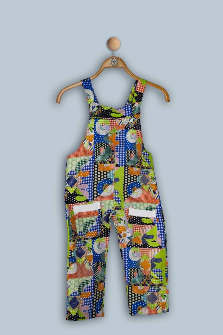Baby Rompers and Overalls - Toptan Kız Bebek Patchwork Salopet 6-24M 1018-TK4DÜ132243341 - Brand: Timo - Women & Kids, Baby Clothes Wholesale - Globality Store
