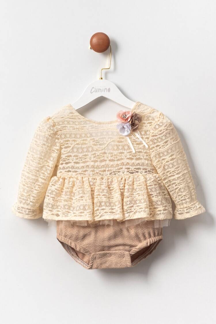 Baby Rompers and Overalls - Toptan Kız Bebek Tulum 6-18M 1014-CMN3463 - Brand: Cumino - Women & Kids, Baby Clothes Wholesale - Globality Store